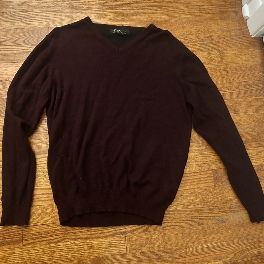 Pronto Uomo Maroon V-Neck Sweater